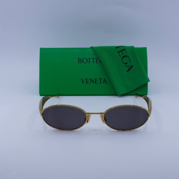 Bottega Veneta BV1386S 001 Oval Sunglasses - Gold/Grey - Picture 2 of 12